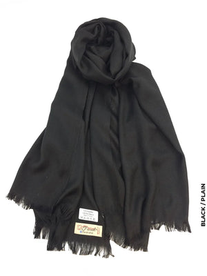 Farah Premium Quality Shawl Black Linen Scarf