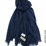 Farah Premium Quality Shawl Navy Blue Linen Scarf