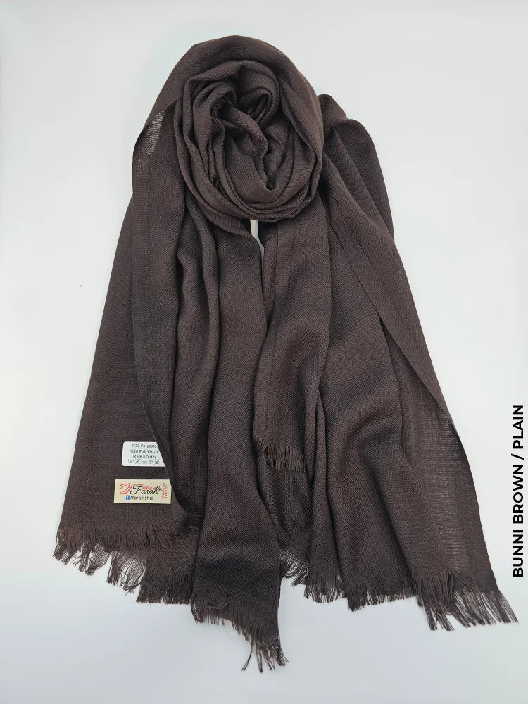 Farah Premium Quality Shawl Bunni Brown Linen Scarf