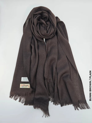 Farah Premium Quality Shawl Bunni Brown Linen Scarf