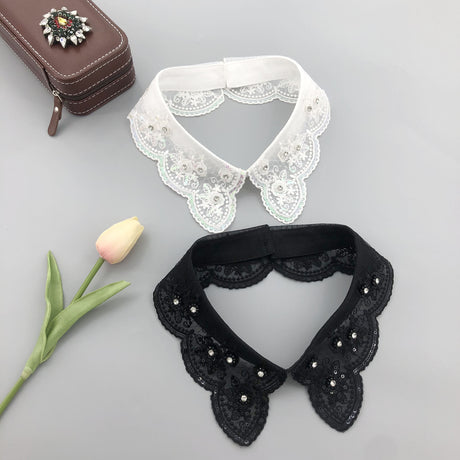 Sequin embroidered lace fabric handmade collar