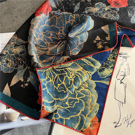 Double face printed Silk Scarf
