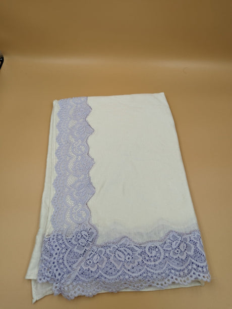 Cotton Double Stretch with Lace embroidery stiching in L shape