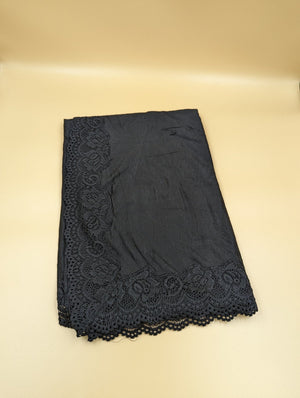 Cotton Double Stretch with Lace embroidery stiching in L shape