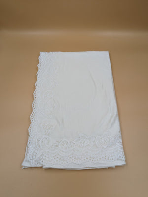 Cotton Double Stretch with Lace embroidery stiching in L shape