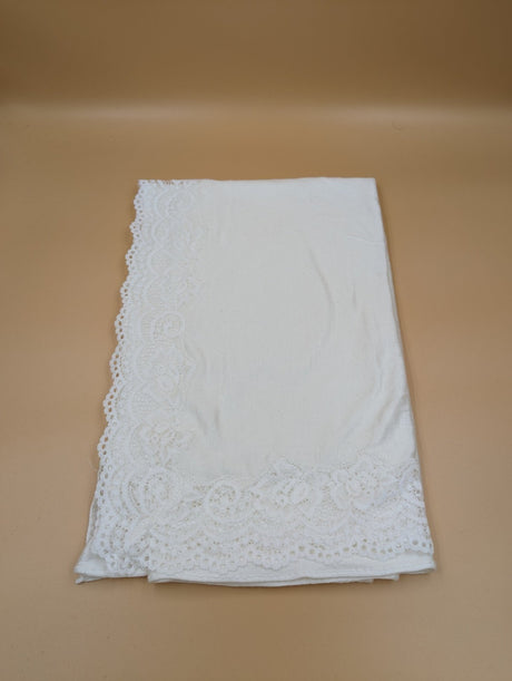 Cotton Double Stretch with Lace embroidery stiching in L shape