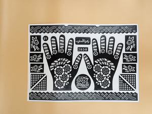 Floral Pattern Henna Stencils for hand and leg