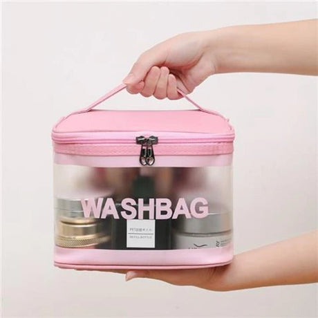 New transparent PVC large capacity waterproof cosmetic bag portable female travel wash bag storage bag portable makeup tote bag