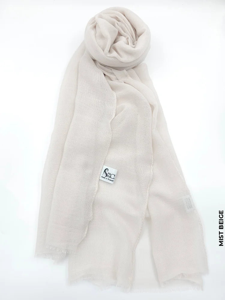 Lightweight Small Size Shawl Hijab Mist Beige Scarf (Hijab)