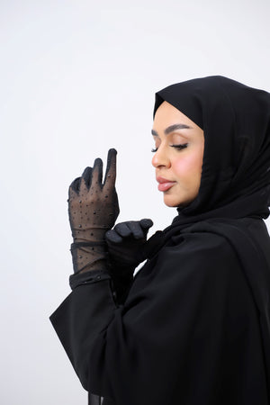 Black Rhinestone Gloves