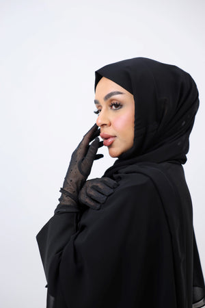 Black Rhinestone Gloves