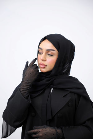 Black Rhinestone Gloves