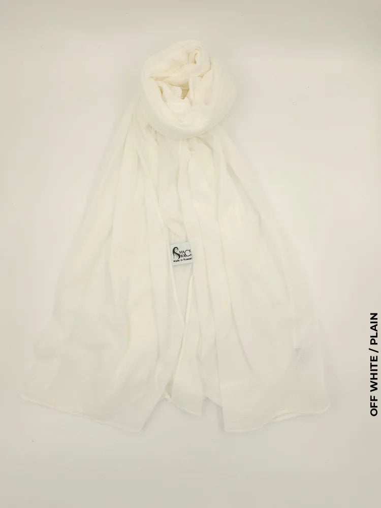 Shaash Turkey High Quality Scarf Off White / Plain (Hijab)