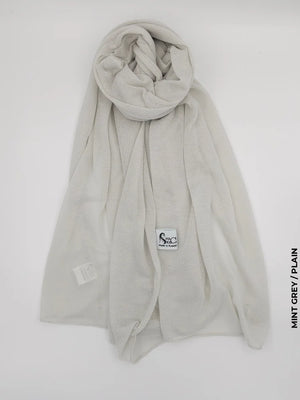 Shaash Turkey High Quality Scarf Mint Grey / Plain (Hijab)