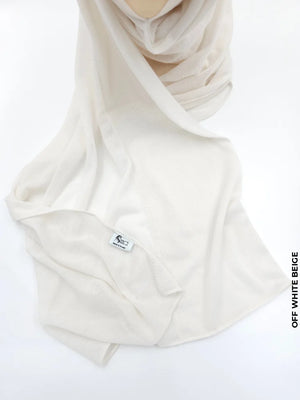 Turkey Scarf Stitched Off White Beige (Hijab)