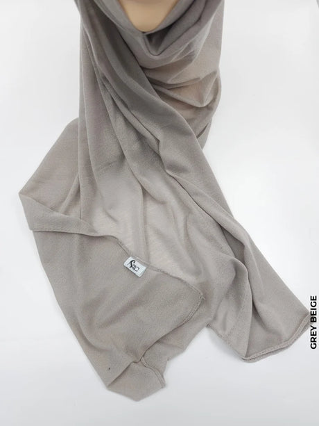 Turkey Scarf Stitched Grey Beige (Hijab)