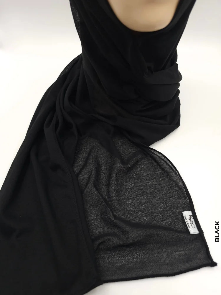 Turkey Scarf Stitched Black (Hijab)