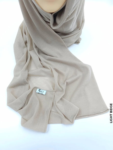 Turkey Scarf Stitched Light Beige (Hijab)