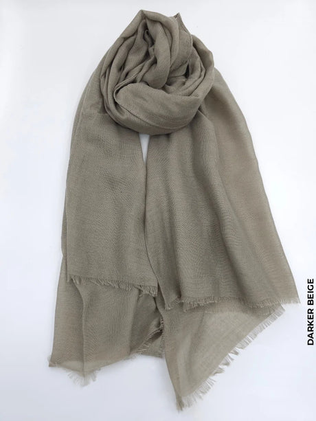 Taiyyab Light Weight Scarf Darker Beige Linen