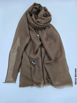 Taiyyab Light Weight Scarf Beige Brown Linen