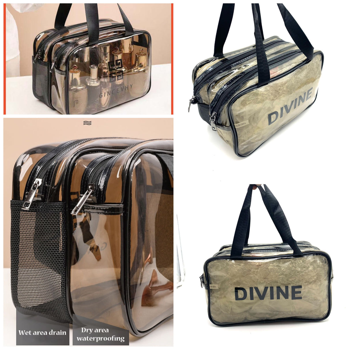 DIVINE's Transparent and Waterproof Makeup Bag