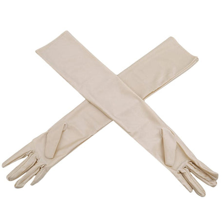 Plain Long Satin Gloves