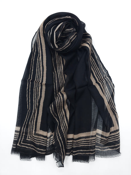 Frame Border Linen Scarf