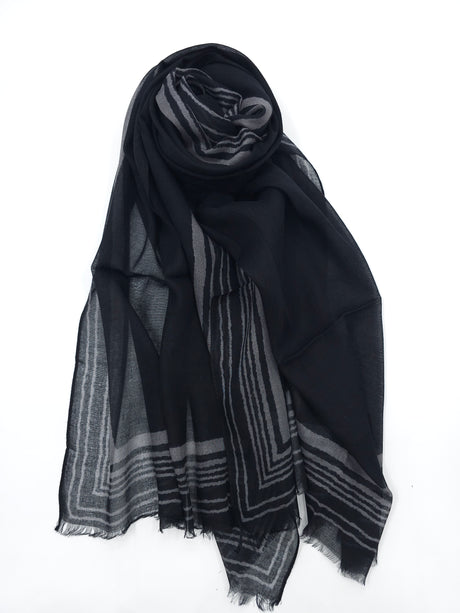 Frame Border Linen Scarf