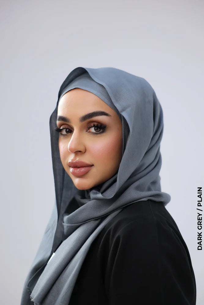 Cashmere Viscose Hijab Dark Grey / Plain Scarf (Hijab)