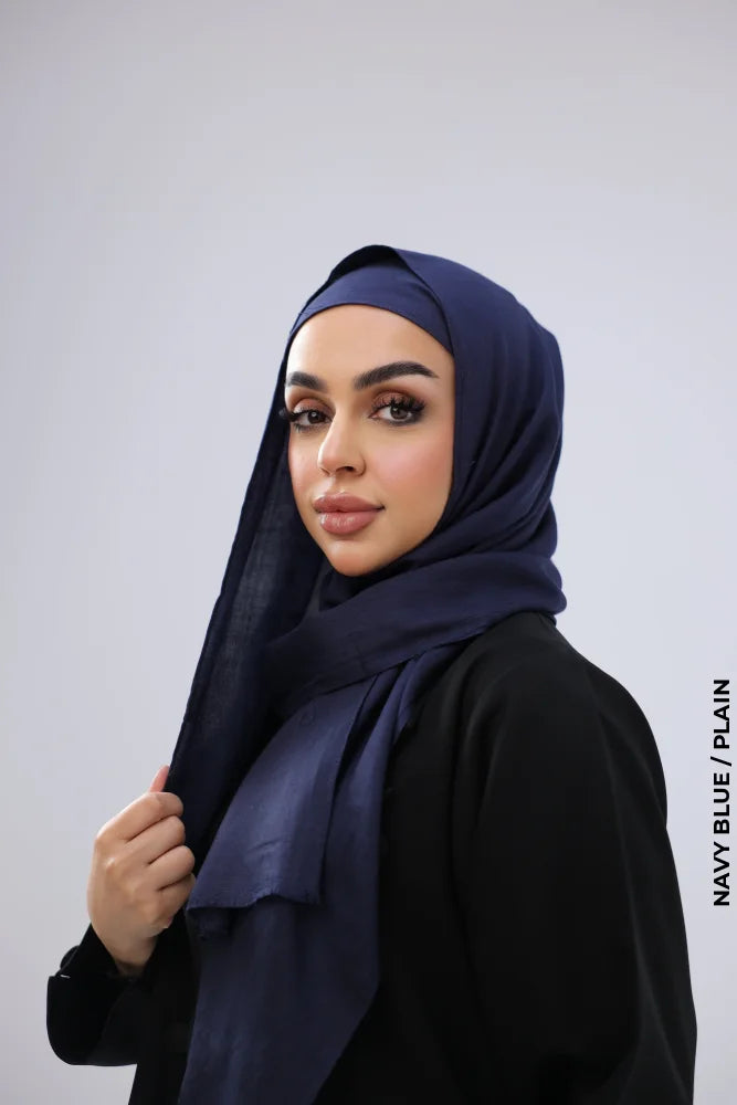 Cashmere Viscose Hijab Navy Blue / Plain Scarf (Hijab)