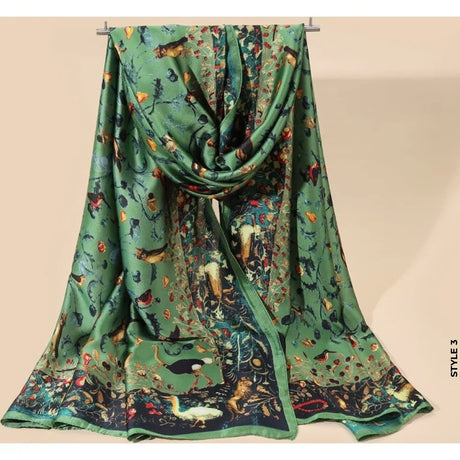 Chain print silk scarf 180*90