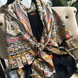 Chain print silk scarf 180*90