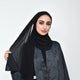 Chiffon High Quality Stitch Hijab Black Scarf (Hijab)