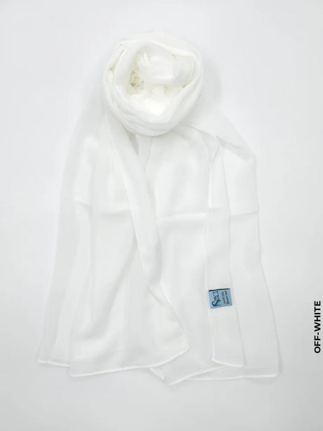 Chiffon High Quality Stitch Hijab Off White Scarf (Hijab)
