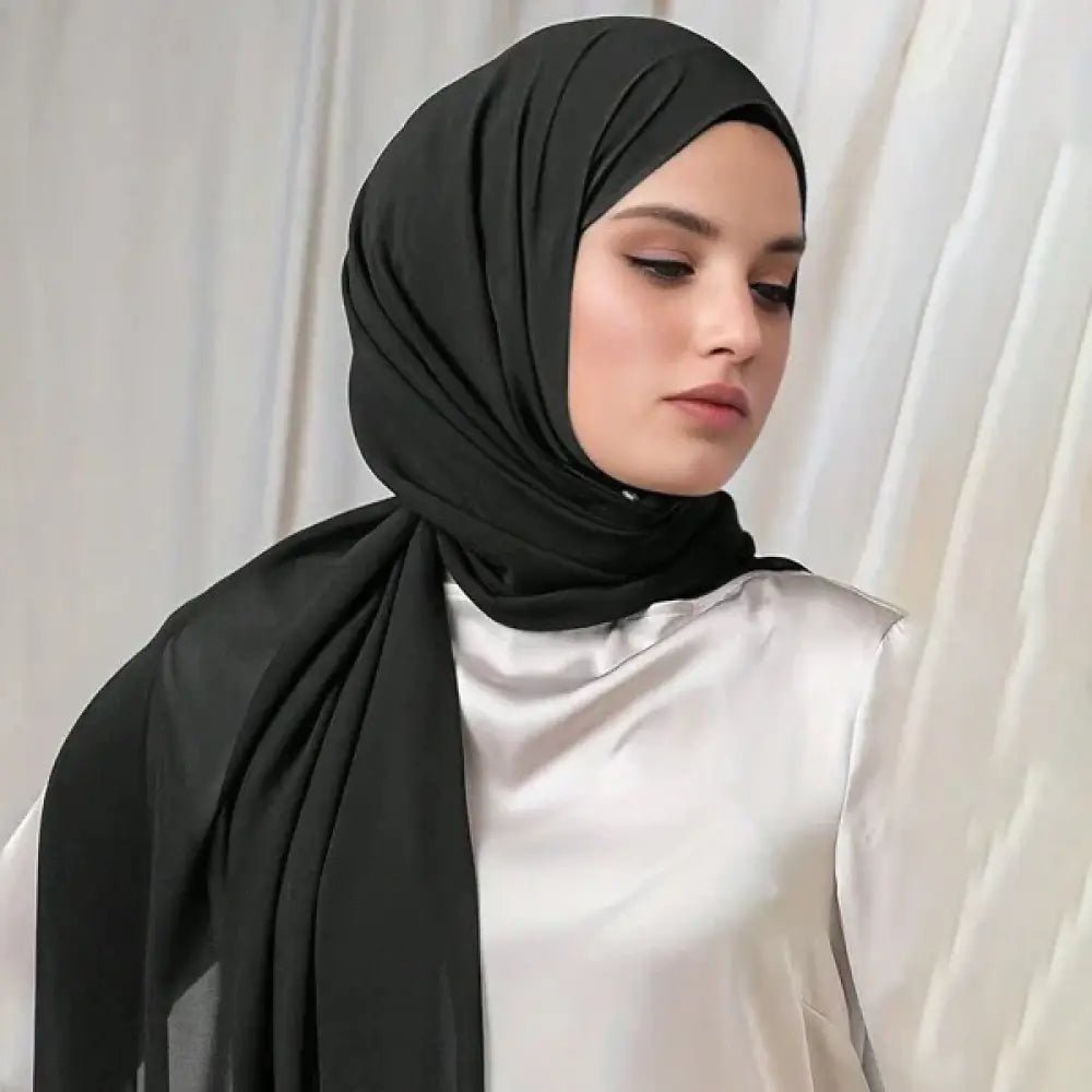Chiffon Hijab Set 5 Pcs Hijab with 2 Clip