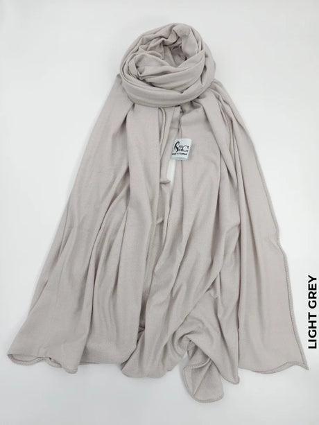 Cotton Italy Hijab | خام قطن ايطالي حجاب Light Grey Scarf (Hijab)