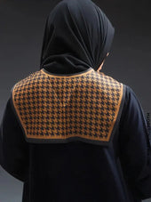 Fashionable Dickey Collar Brown Houndstooth Collar