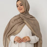 Glitter Linen Scarf Cafe Beige