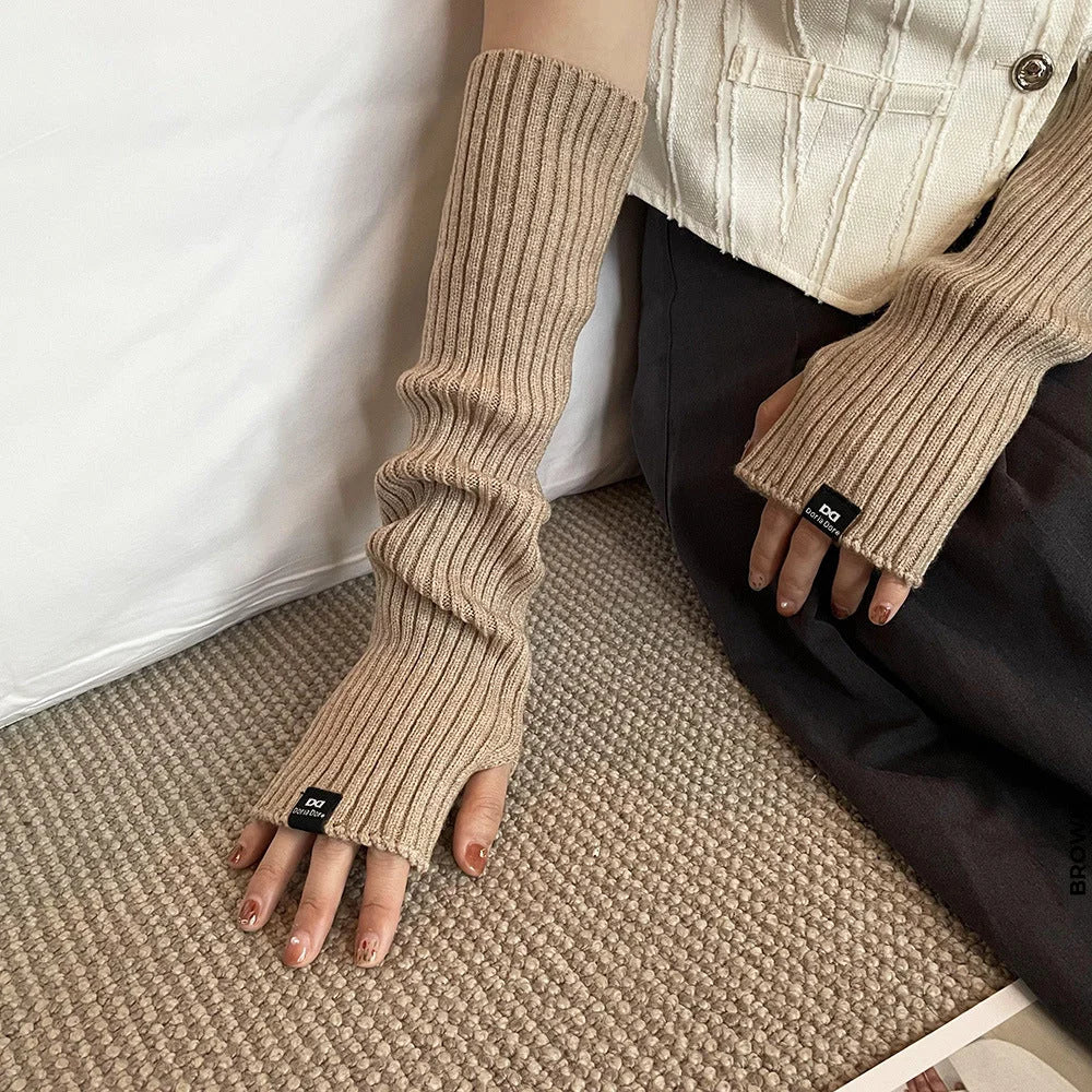 Half Finger Arm Sleeves for Winter Brown Winter Products