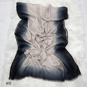 Fading Gradient Border Linen Ombre Scarf Smack Touch (Hijab)