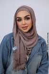 Kresha Thailendi Hijab Brownish / Normal (175 x 75 cm) Linen Scarf