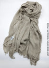 Linen Kresha Thailendi Shawl | خام تهايلندي او كريشا شال Light Beige Brown Scarf