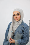 Kresha Thailendi Hijab Light Grey / Normal (175 x 75 cm) Linen Scarf