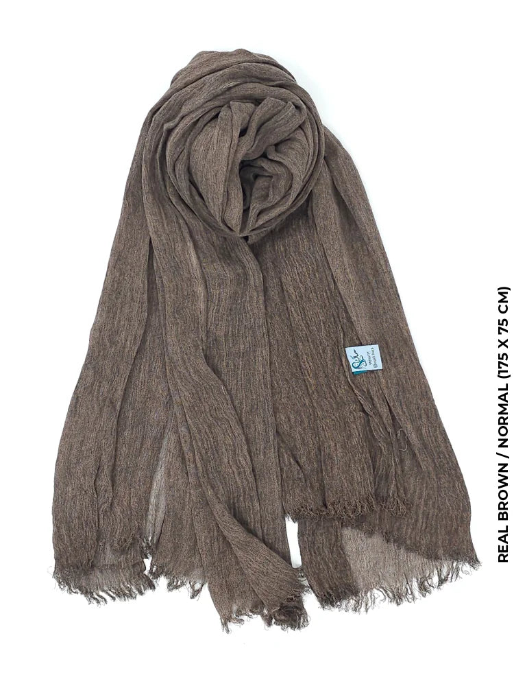 Kresha Thailendi Hijab Normal (175 x 75 cm) / Real Brown Linen Scarf