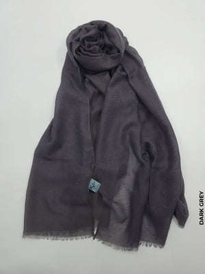 Lightweight Crystal Shawl Hijab Dark Grey Scarf (Hijab)