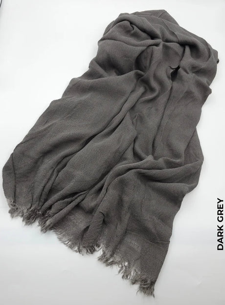 Linen Kresha Thailendi Shawl | خام تهايلندي او كريشا شال Dark Grey Scarf