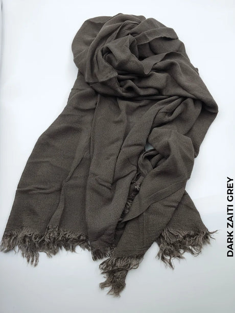 Linen Kresha Thailendi Shawl | خام تهايلندي او كريشا شال Dark Brown Scarf