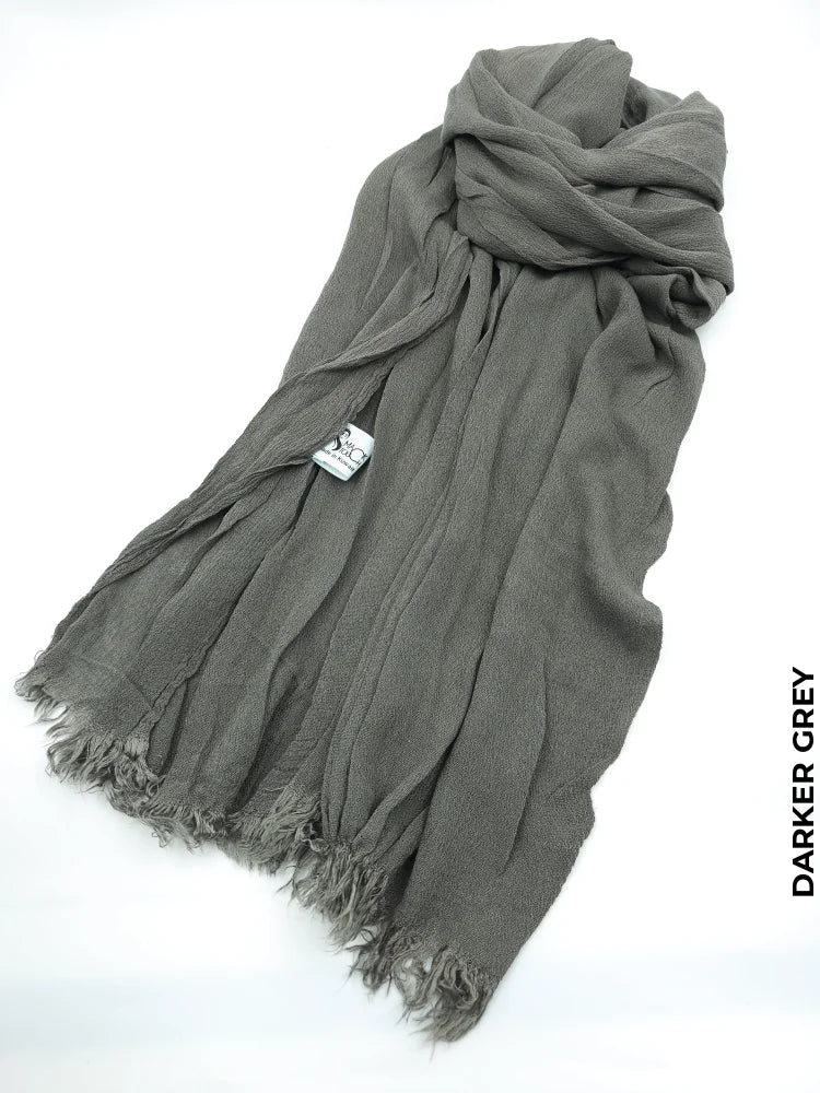 Linen Kresha Thailendi Shawl | خام تهايلندي او كريشا شال Darker Grey Scarf