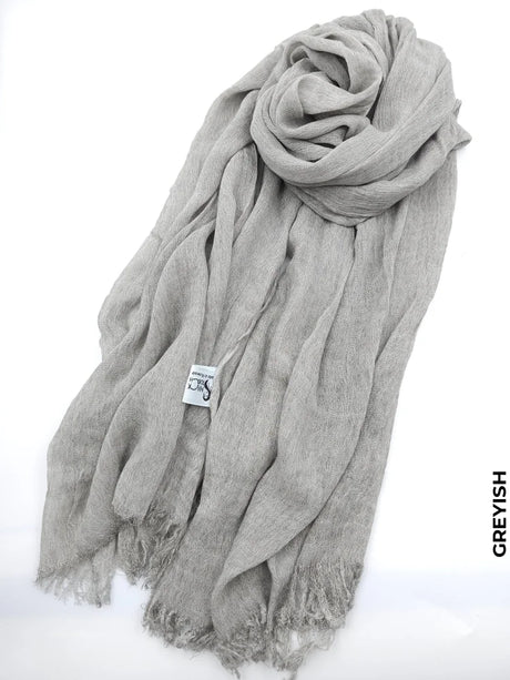 Linen Kresha Thailendi Shawl | خام تهايلندي او كريشا شال Greyish Scarf