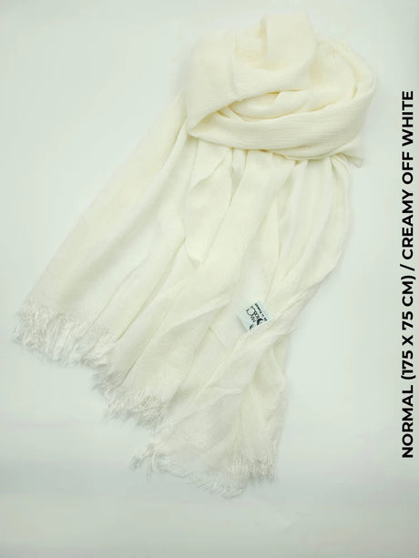 Linen Kresha Thailendi Shawl | خام تهايلندي او كريشا شال Creamy Off White Scarf